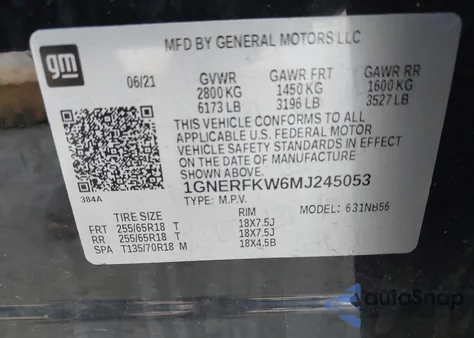 2021 Chevrolet Traverse Fwd Ls z USA, uszkodzony, nr VIN 1GNERFKW6MJ245053